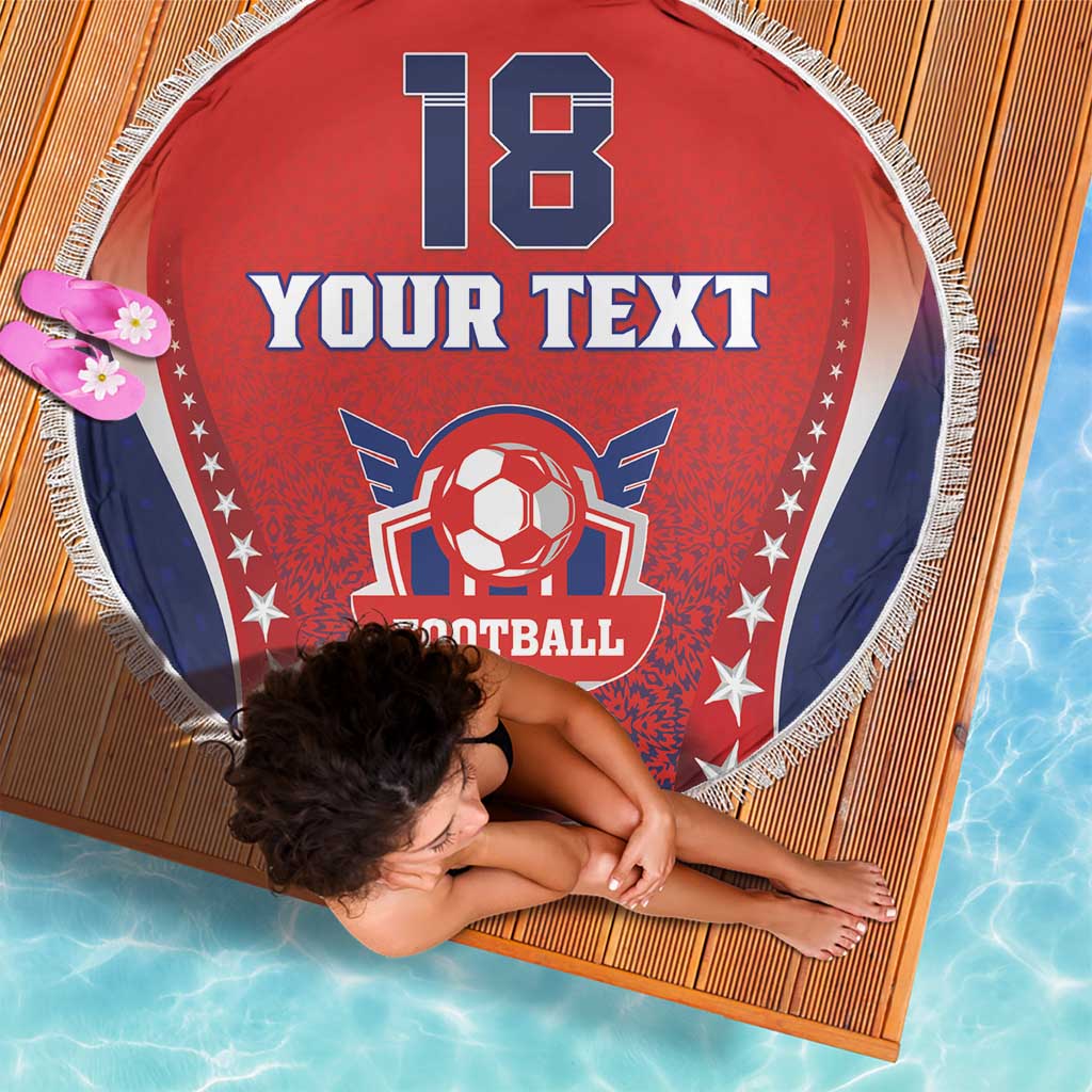 Custom Costa Rica Football Beach Blanket Los Ticos Sporty Style - Wonder Print Shop