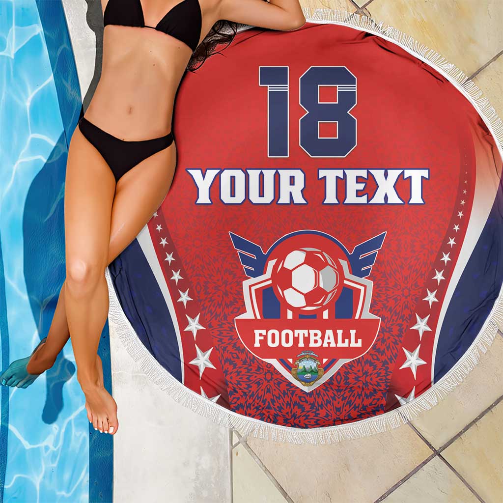 Custom Costa Rica Football Beach Blanket Los Ticos Sporty Style - Wonder Print Shop