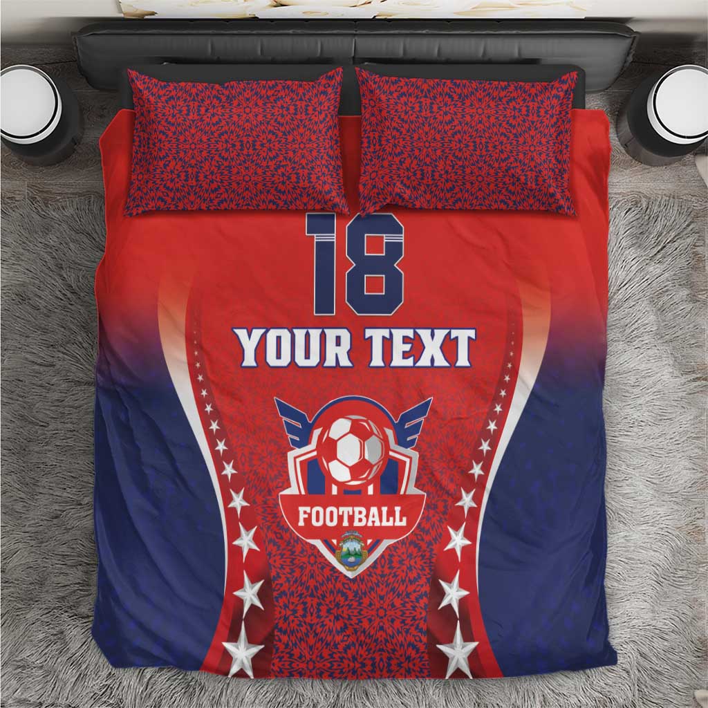 Custom Costa Rica Football Bedding Set Los Ticos Sporty Style - Wonder Print Shop