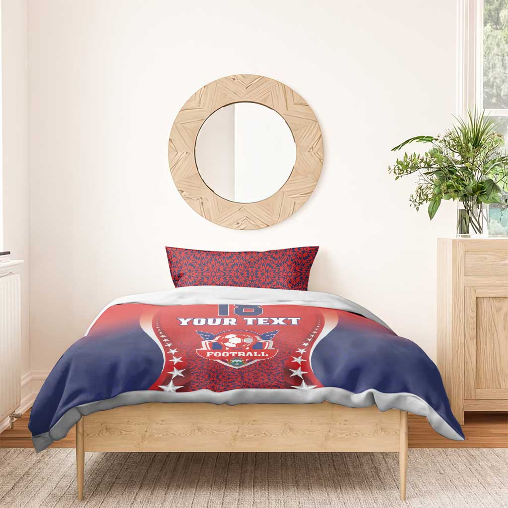 Custom Costa Rica Football Bedding Set Los Ticos Sporty Style - Wonder Print Shop