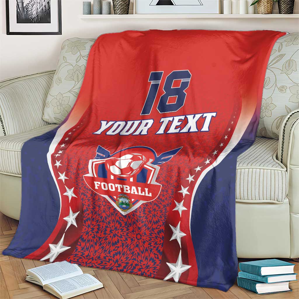 Custom Costa Rica Football Blanket Los Ticos Sporty Style - Wonder Print Shop