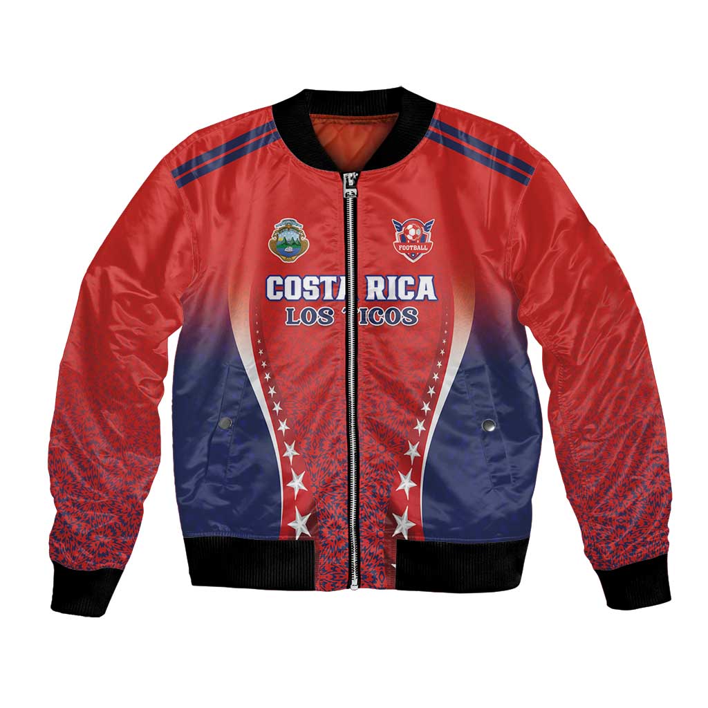 Custom Costa Rica Football Bomber Jacket Los Ticos Sporty Style - Wonder Print Shop
