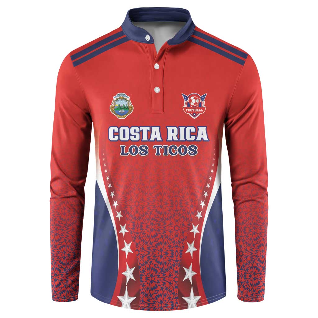 Custom Costa Rica Football Button Sweatshirt Los Ticos Sporty Style - Wonder Print Shop