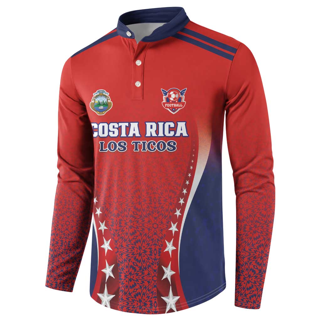 Custom Costa Rica Football Button Sweatshirt Los Ticos Sporty Style - Wonder Print Shop