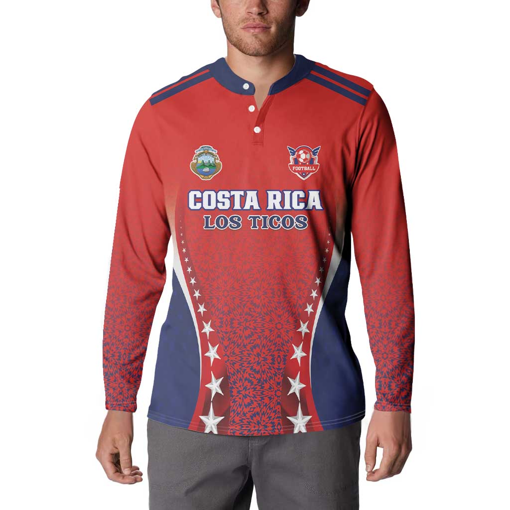 Custom Costa Rica Football Button Sweatshirt Los Ticos Sporty Style - Wonder Print Shop