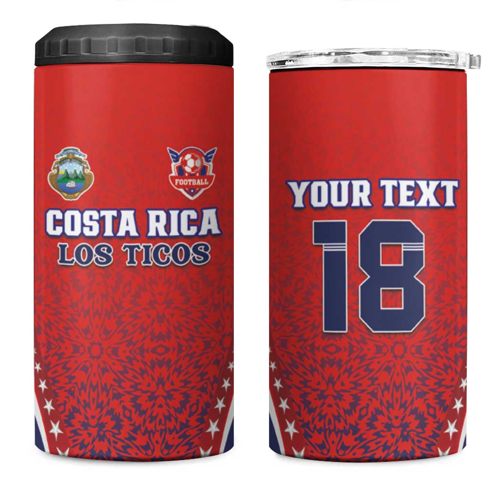 Custom Costa Rica Football 4 in 1 Can Cooler Tumbler Los Ticos Sporty Style - Wonder Print Shop