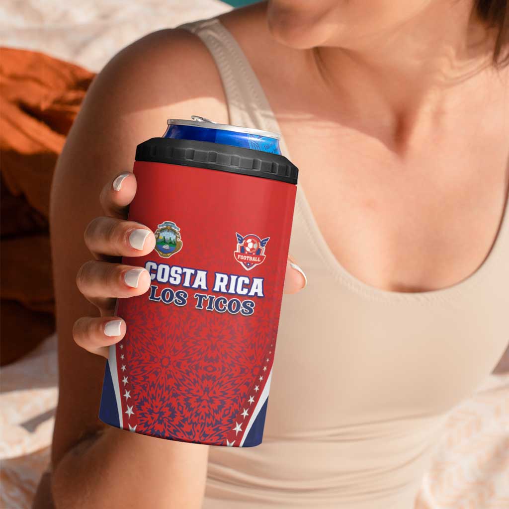 Custom Costa Rica Football 4 in 1 Can Cooler Tumbler Los Ticos Sporty Style - Wonder Print Shop