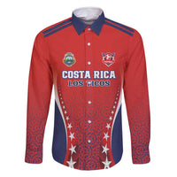 Custom Costa Rica Football Family Matching Long Sleeve Bodycon Dress and Hawaiian Shirt Los Ticos Sporty Style - Wonder Print Shop