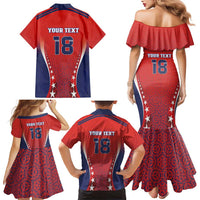 Custom Costa Rica Football Family Matching Mermaid Dress and Hawaiian Shirt Los Ticos Sporty Style - Wonder Print Shop