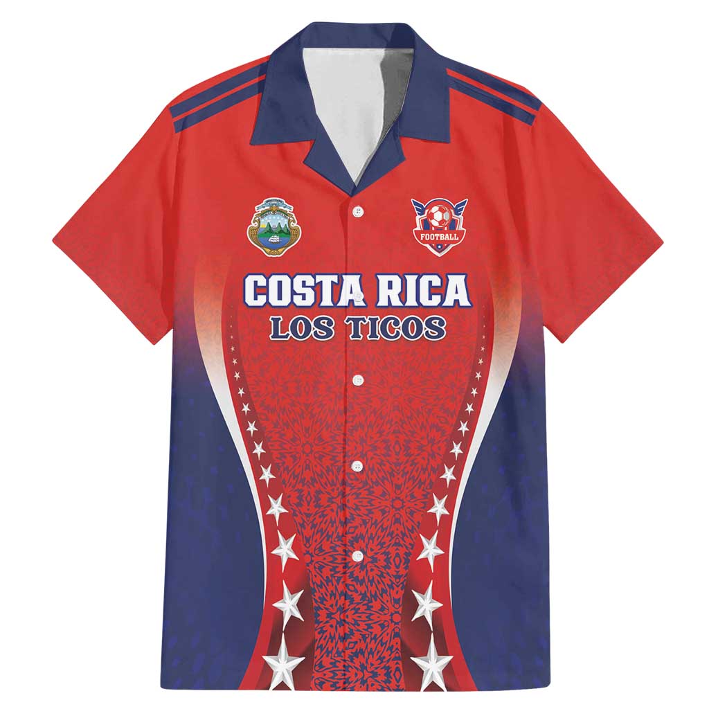 Custom Costa Rica Football Family Matching Mermaid Dress and Hawaiian Shirt Los Ticos Sporty Style - Wonder Print Shop