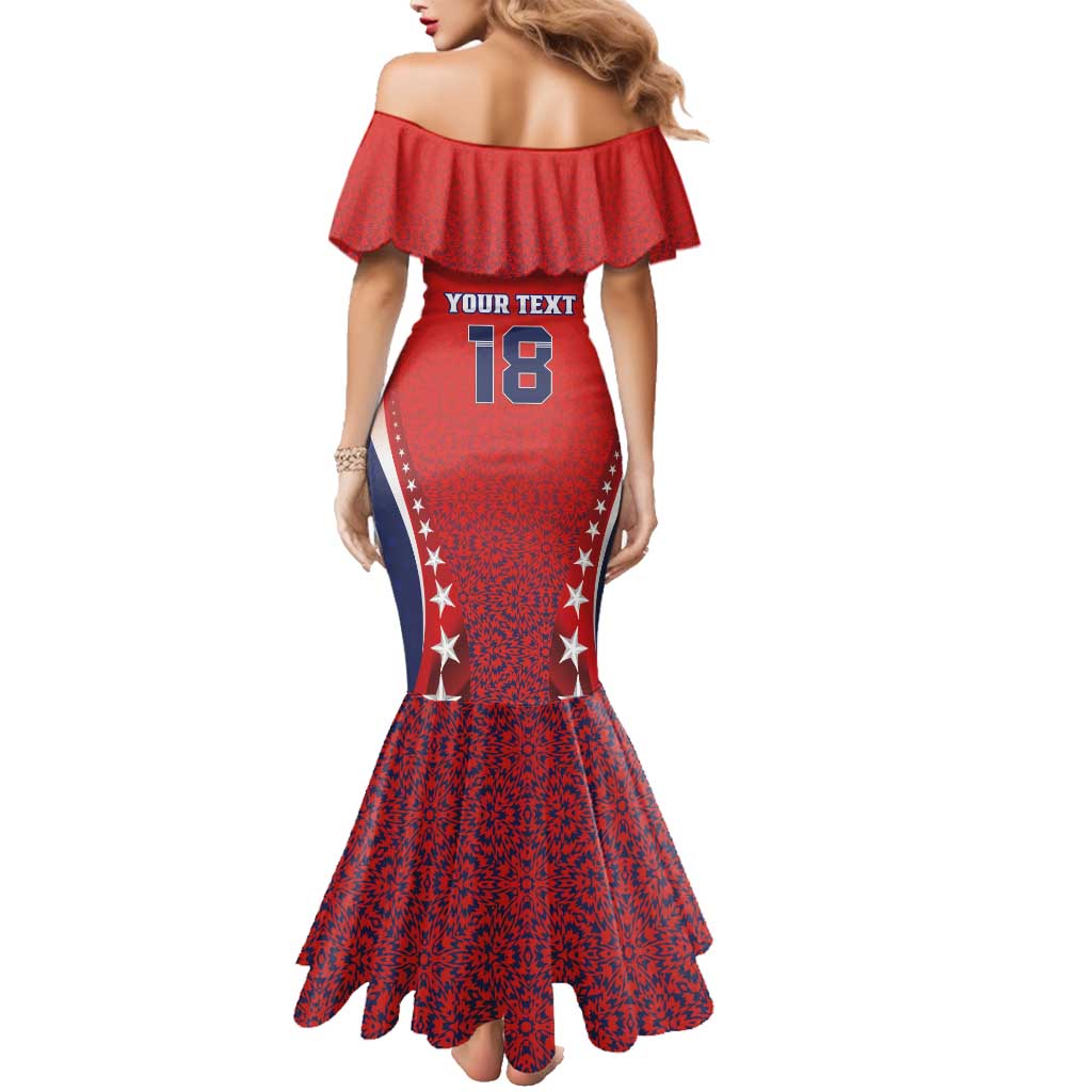 Custom Costa Rica Football Family Matching Mermaid Dress and Hawaiian Shirt Los Ticos Sporty Style - Wonder Print Shop