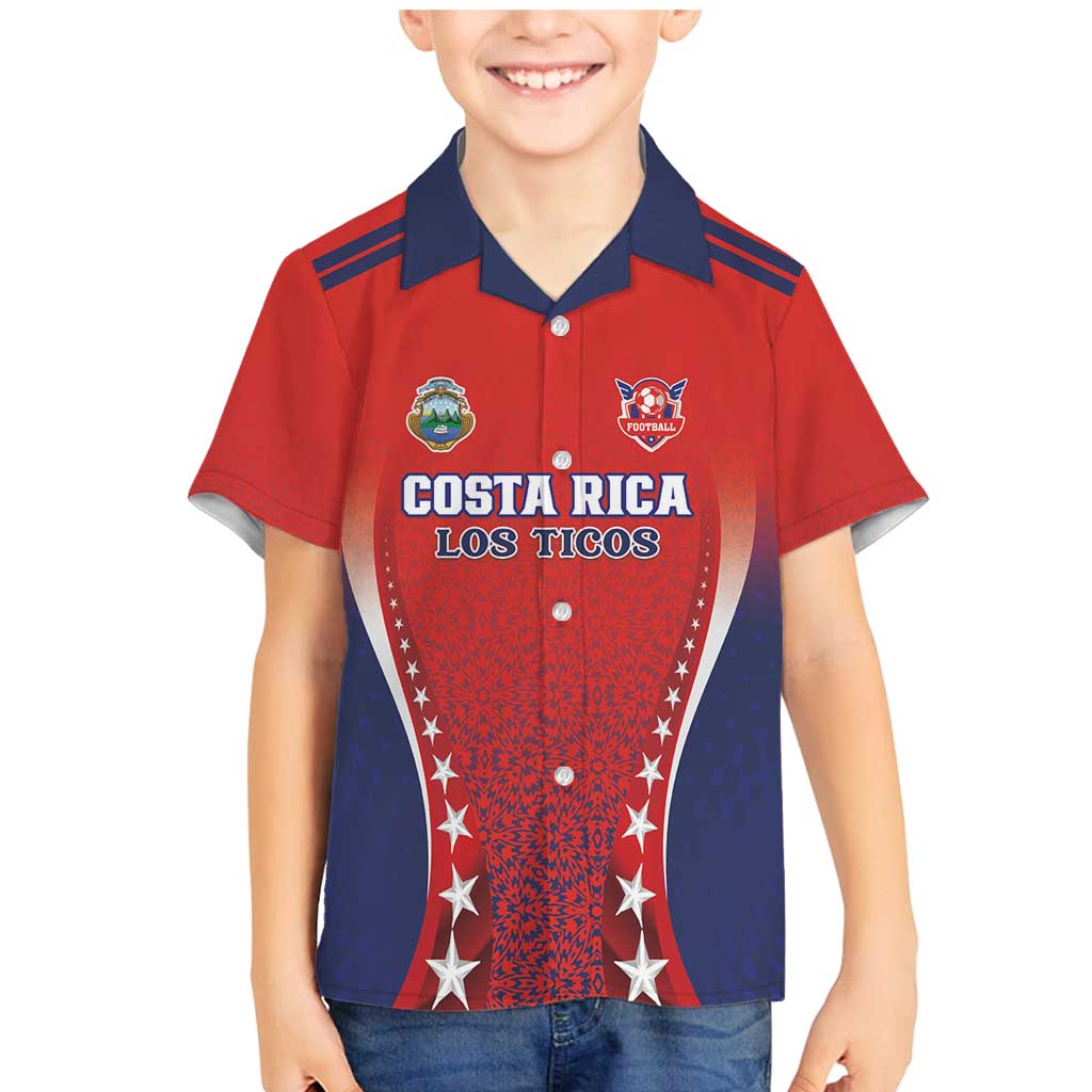 Custom Costa Rica Football Family Matching Mermaid Dress and Hawaiian Shirt Los Ticos Sporty Style - Wonder Print Shop