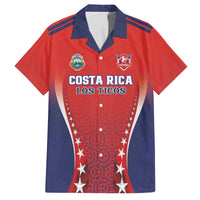 Custom Costa Rica Football Family Matching Off The Shoulder Long Sleeve Dress and Hawaiian Shirt Los Ticos Sporty Style - Wonder Print Shop