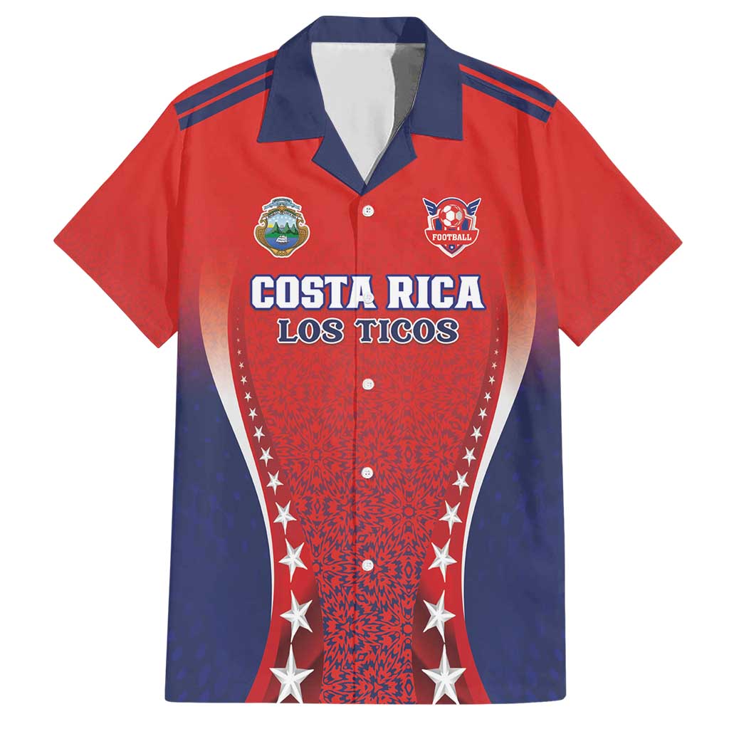Custom Costa Rica Football Family Matching Short Sleeve Bodycon Dress and Hawaiian Shirt Los Ticos Sporty Style - Wonder Print Shop