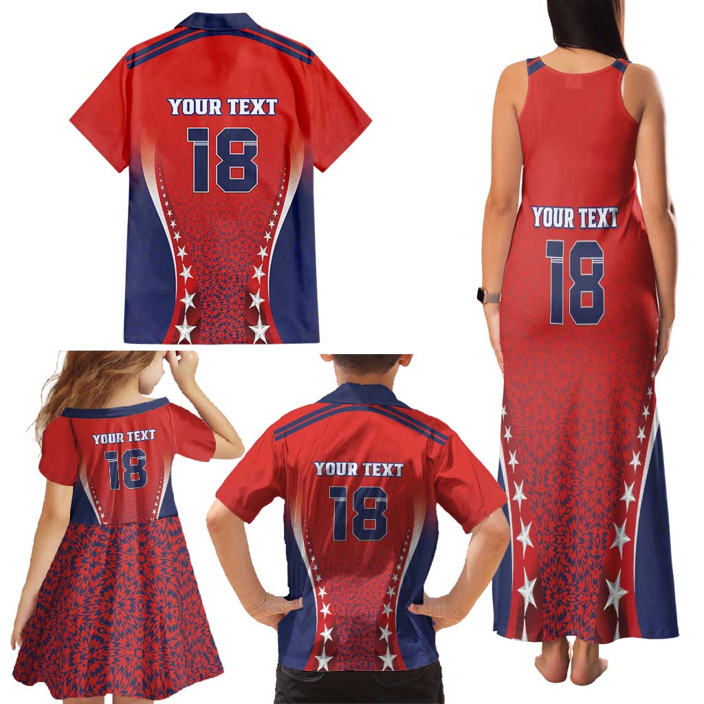 Custom Costa Rica Football Family Matching Tank Maxi Dress and Hawaiian Shirt Los Ticos Sporty Style - Wonder Print Shop