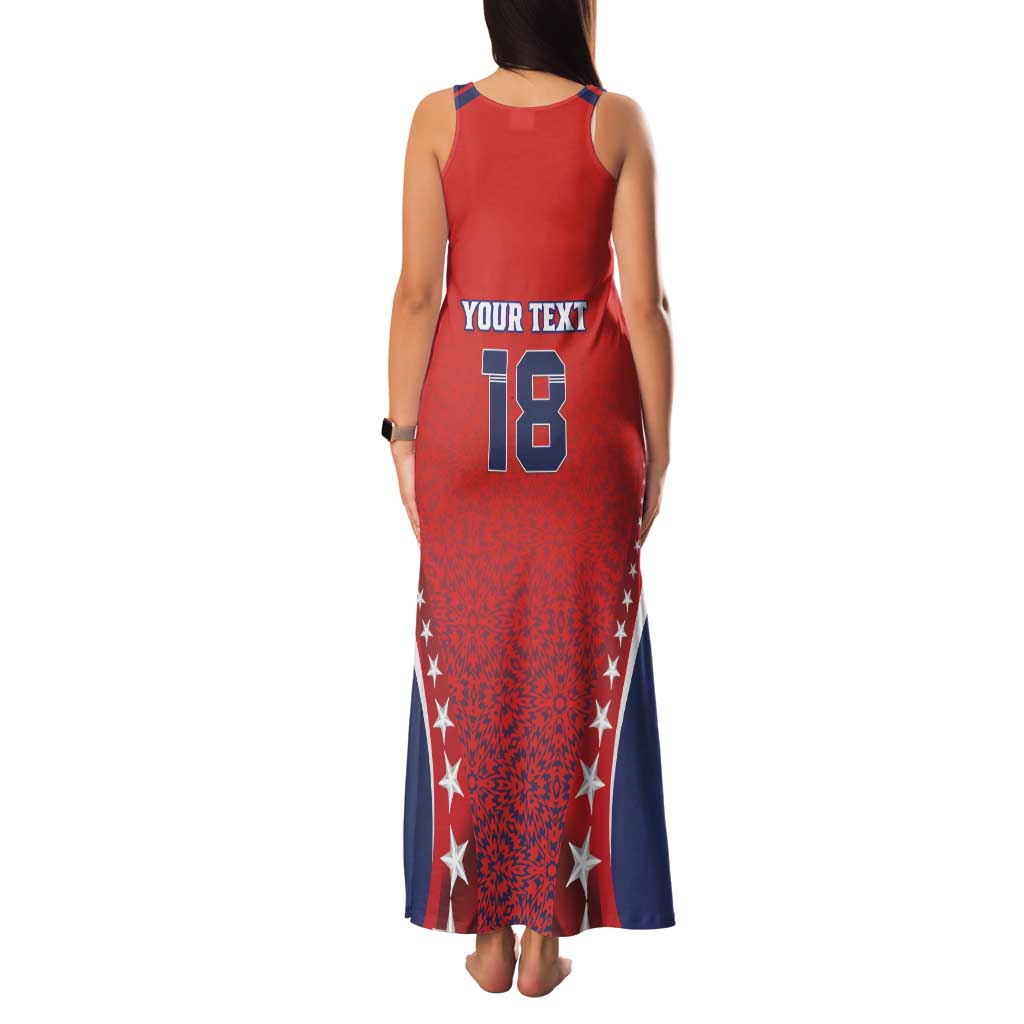 Custom Costa Rica Football Family Matching Tank Maxi Dress and Hawaiian Shirt Los Ticos Sporty Style - Wonder Print Shop