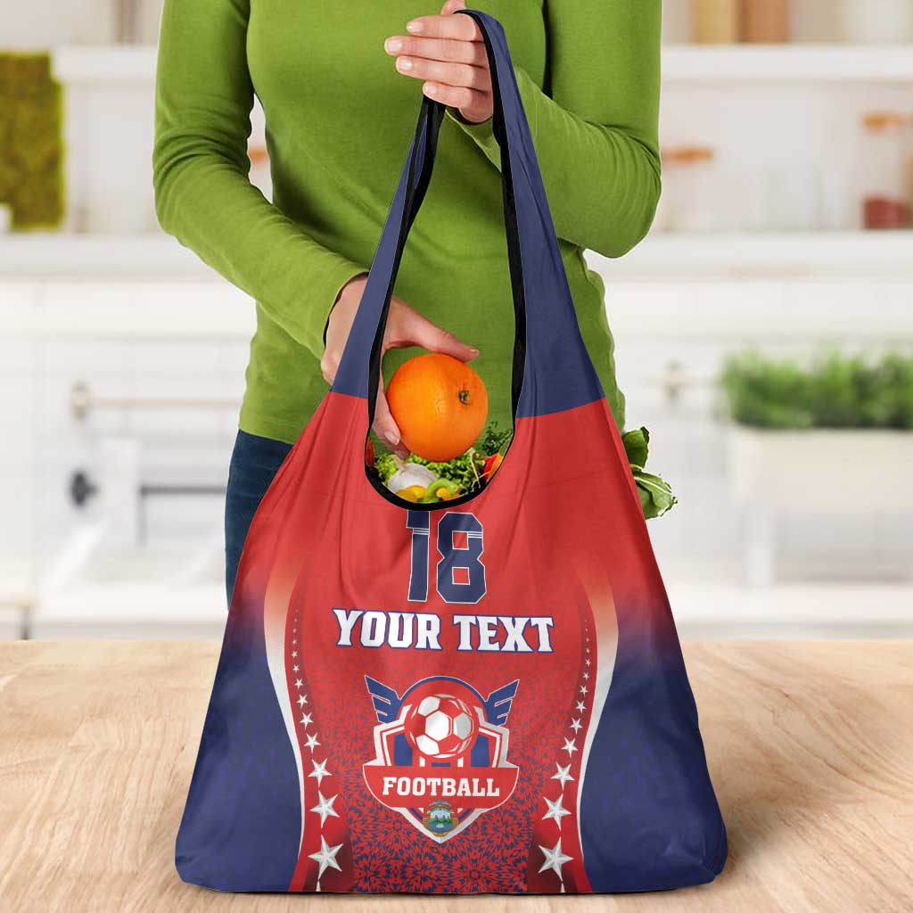 Custom Costa Rica Football Grocery Bag Los Ticos Sporty Style - Wonder Print Shop