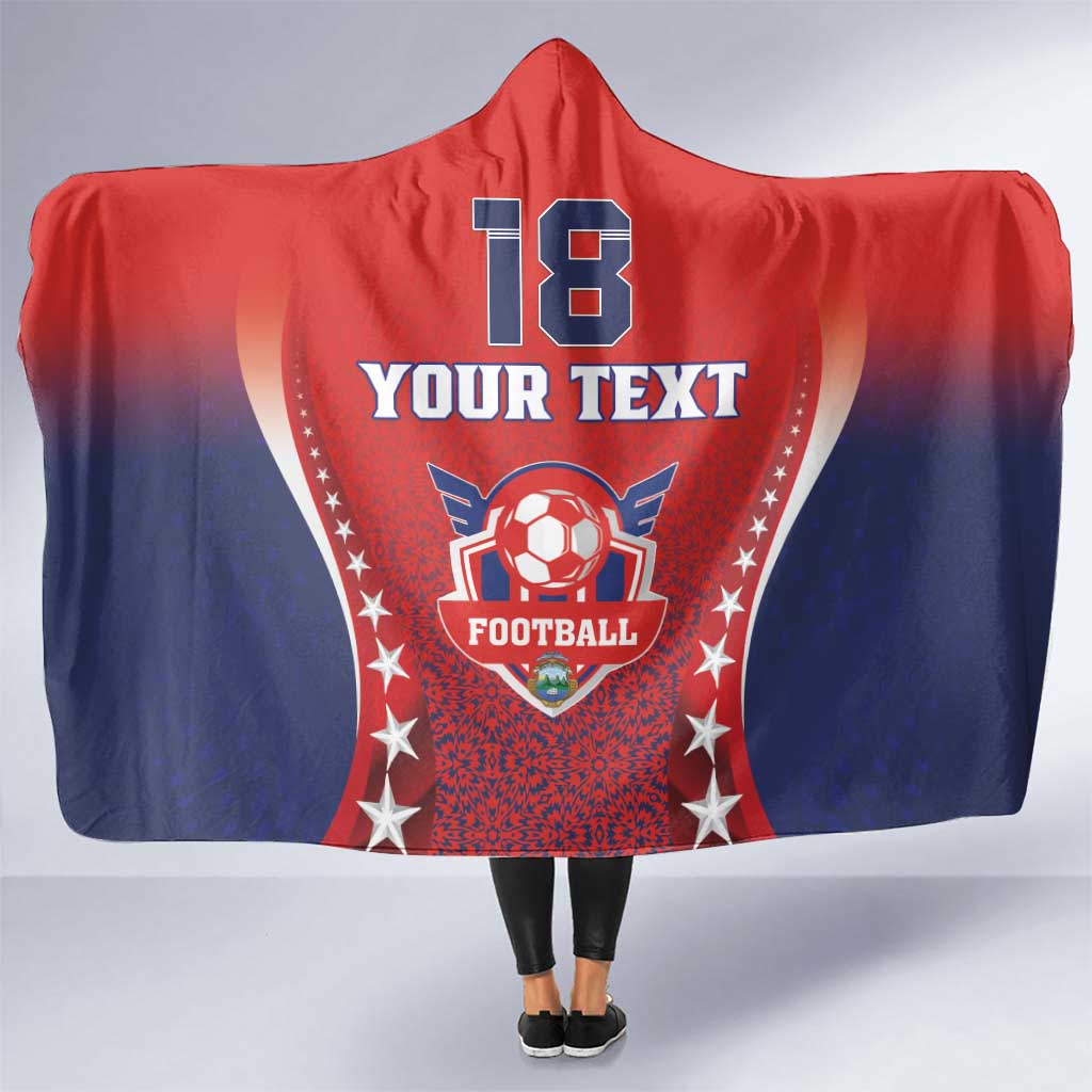 Custom Costa Rica Football Hooded Blanket Los Ticos Sporty Style - Wonder Print Shop