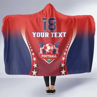 Custom Costa Rica Football Hooded Blanket Los Ticos Sporty Style - Wonder Print Shop