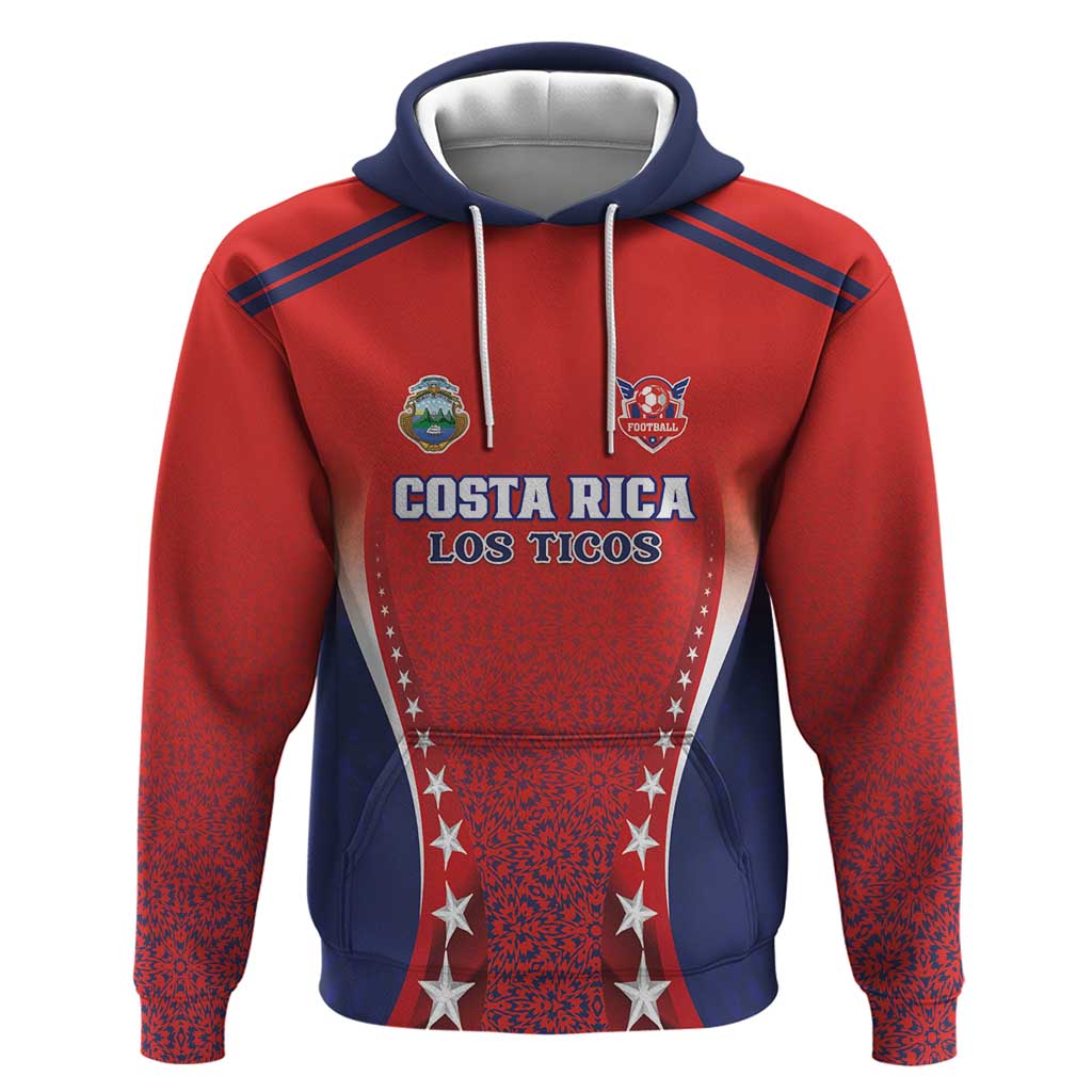 Custom Costa Rica Football Hoodie Los Ticos Sporty Style - Wonder Print Shop