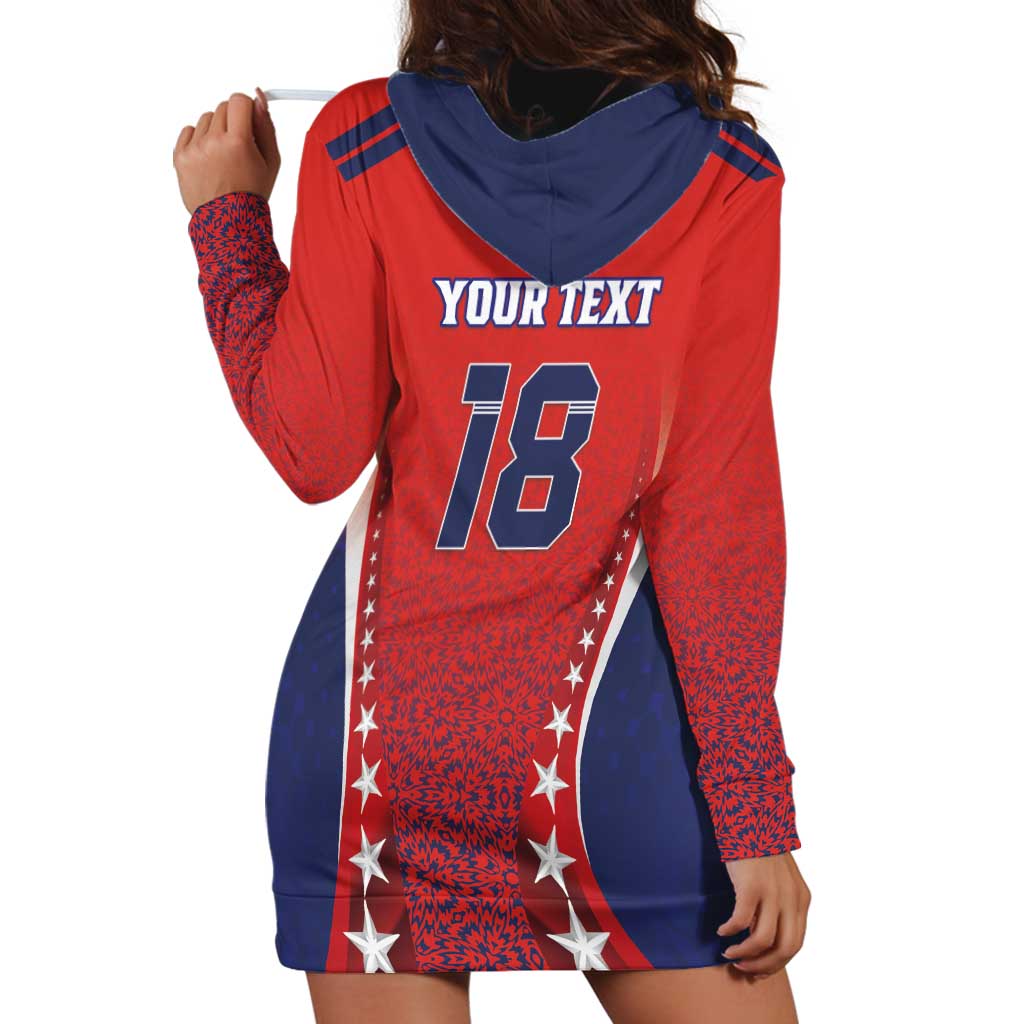 Custom Costa Rica Football Hoodie Dress Los Ticos Sporty Style - Wonder Print Shop