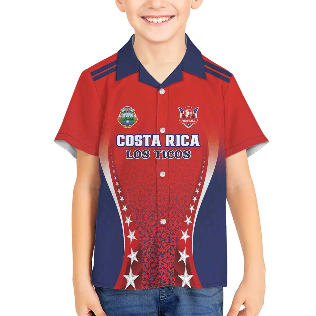 Custom Costa Rica Football Kid Hawaiian Shirt Los Ticos Sporty Style - Wonder Print Shop