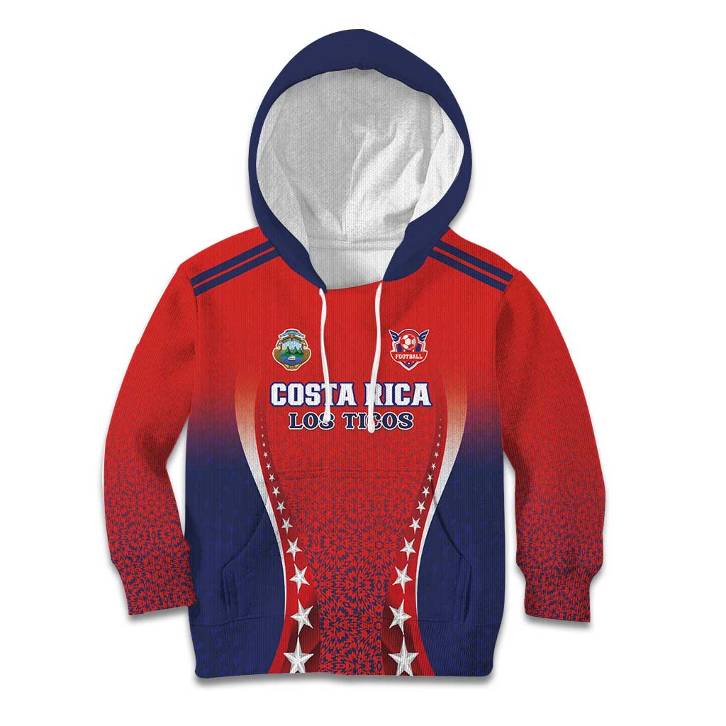 Custom Costa Rica Football Kid Hoodie Los Ticos Sporty Style - Wonder Print Shop