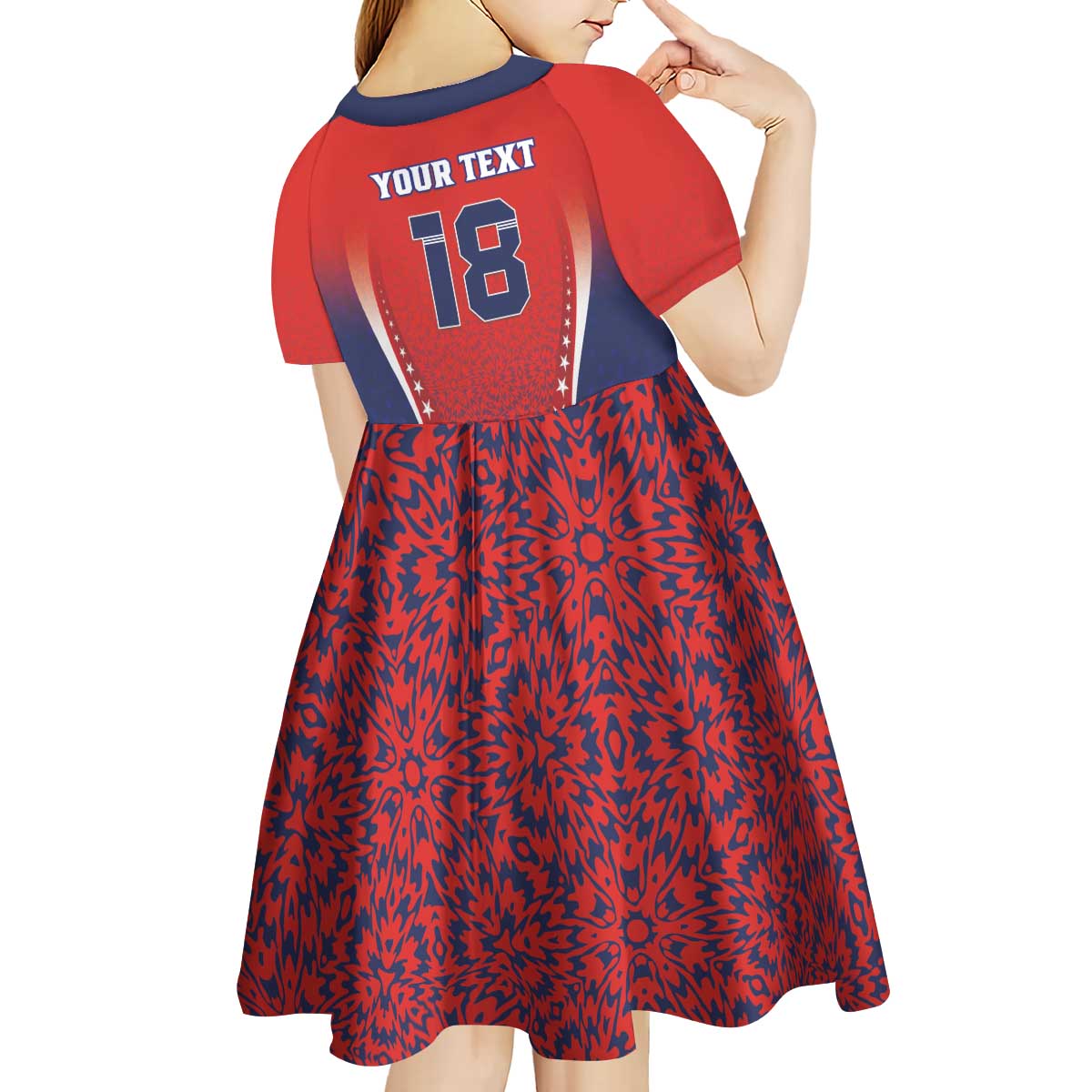 Custom Costa Rica Football Kid Short Sleeve Dress Los Ticos Sporty Style - Wonder Print Shop
