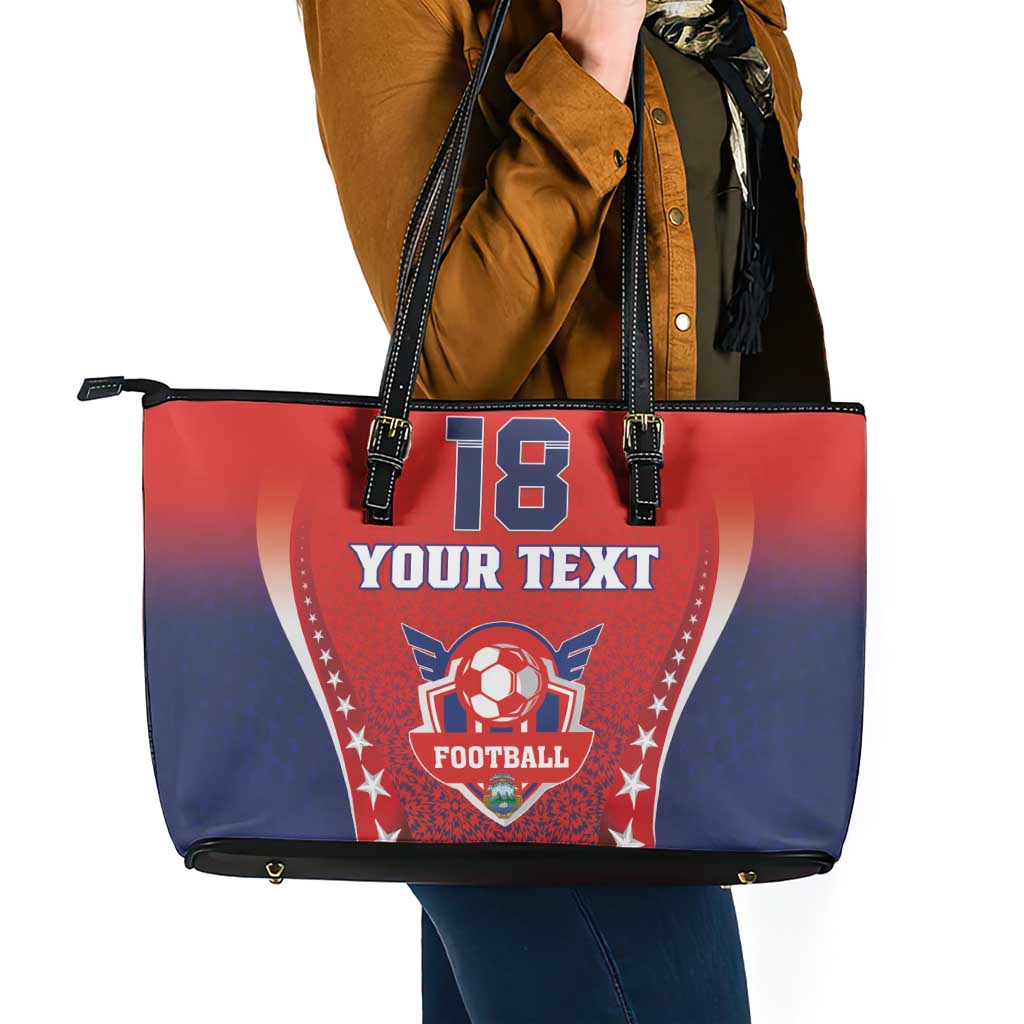 Custom Costa Rica Football Leather Tote Bag Los Ticos Sporty Style - Wonder Print Shop