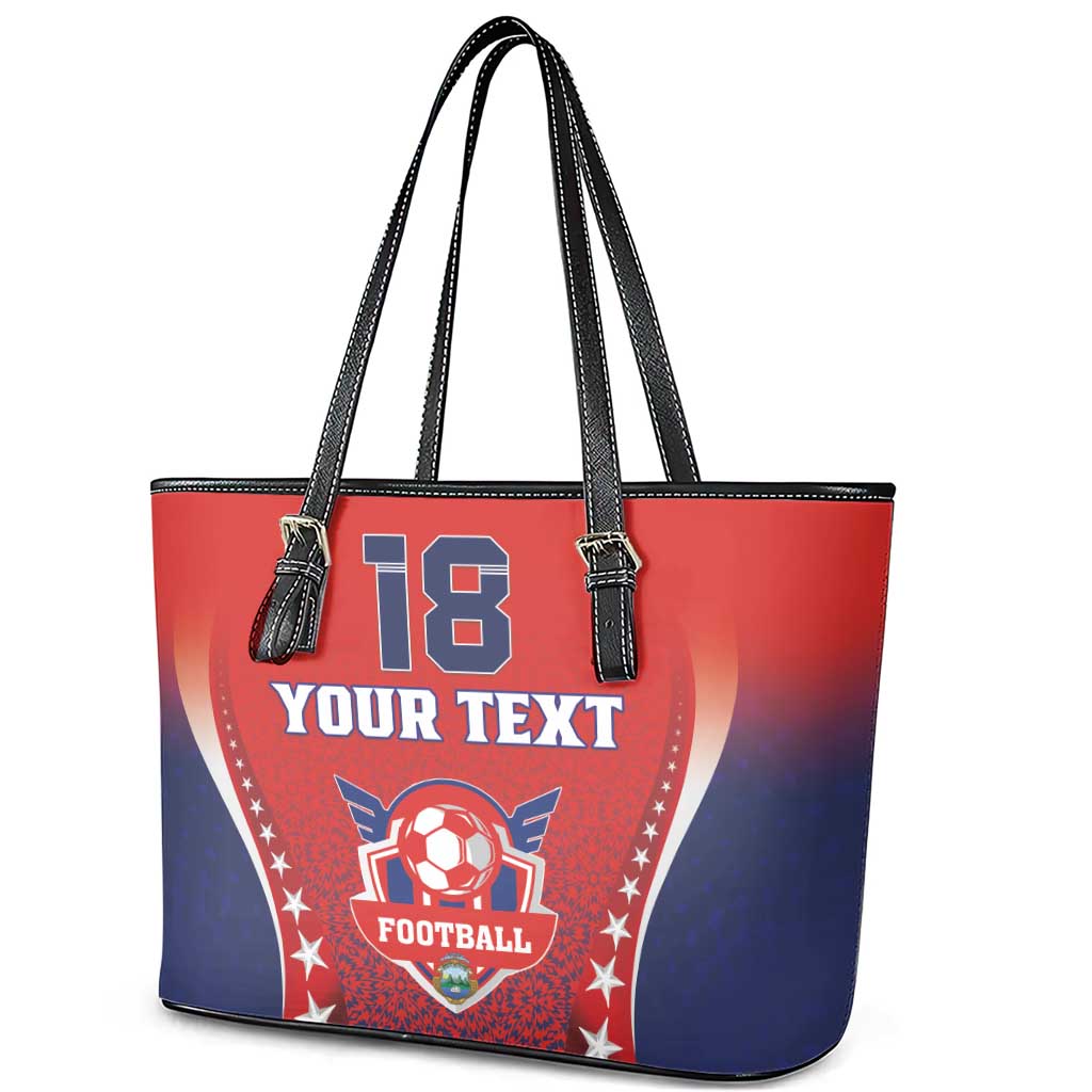 Custom Costa Rica Football Leather Tote Bag Los Ticos Sporty Style - Wonder Print Shop