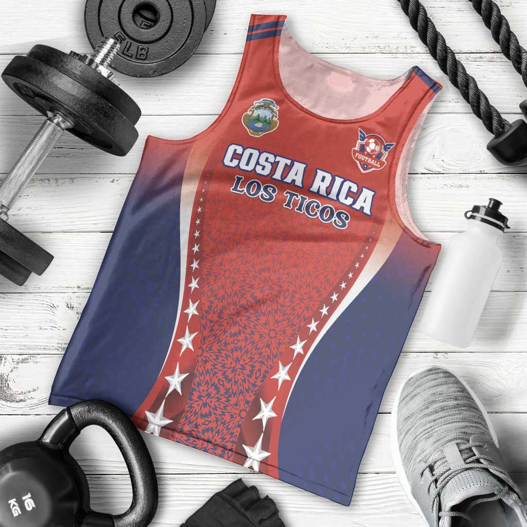 Custom Costa Rica Football Men Tank Top Los Ticos Sporty Style - Wonder Print Shop