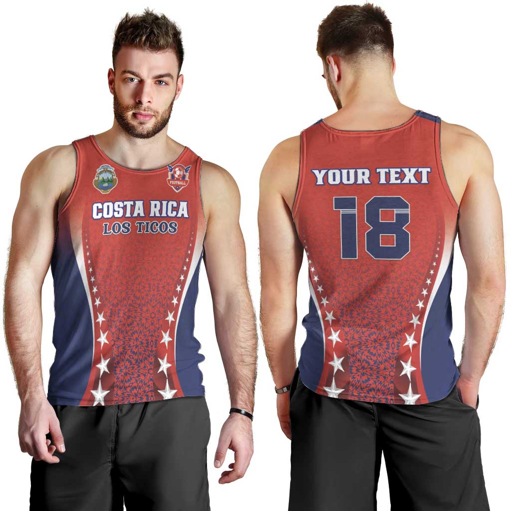 Custom Costa Rica Football Men Tank Top Los Ticos Sporty Style - Wonder Print Shop