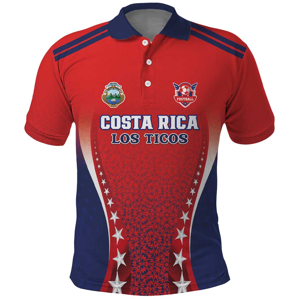 Custom Costa Rica Football Polo Shirt Los Ticos Sporty Style - Wonder Print Shop