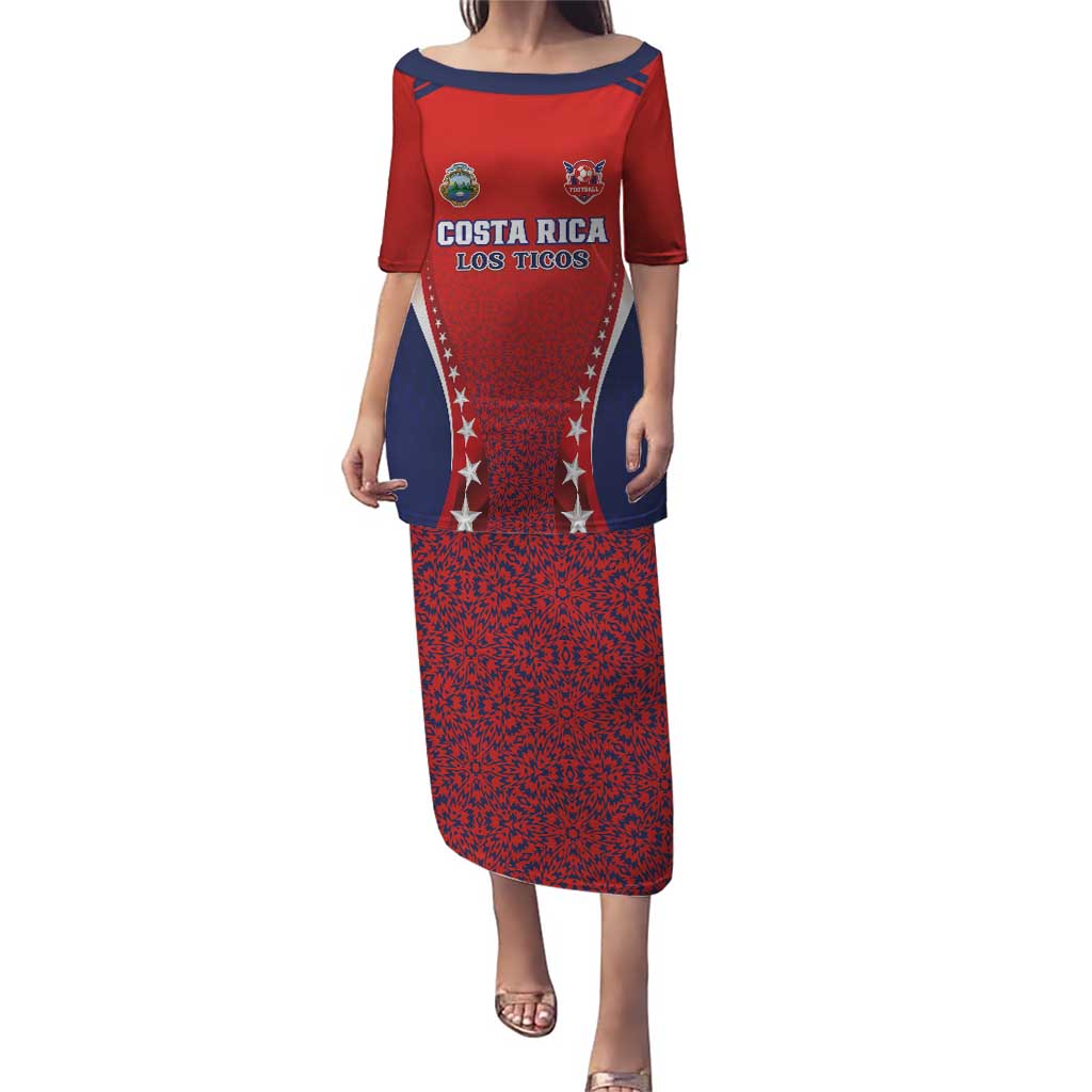 Custom Costa Rica Football Puletasi Los Ticos Sporty Style - Wonder Print Shop