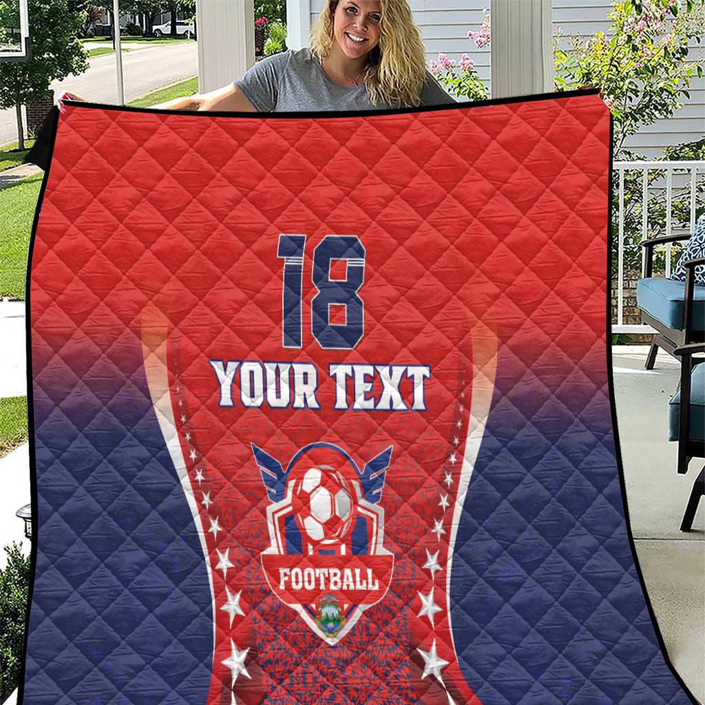 Custom Costa Rica Football Quilt Los Ticos Sporty Style - Wonder Print Shop