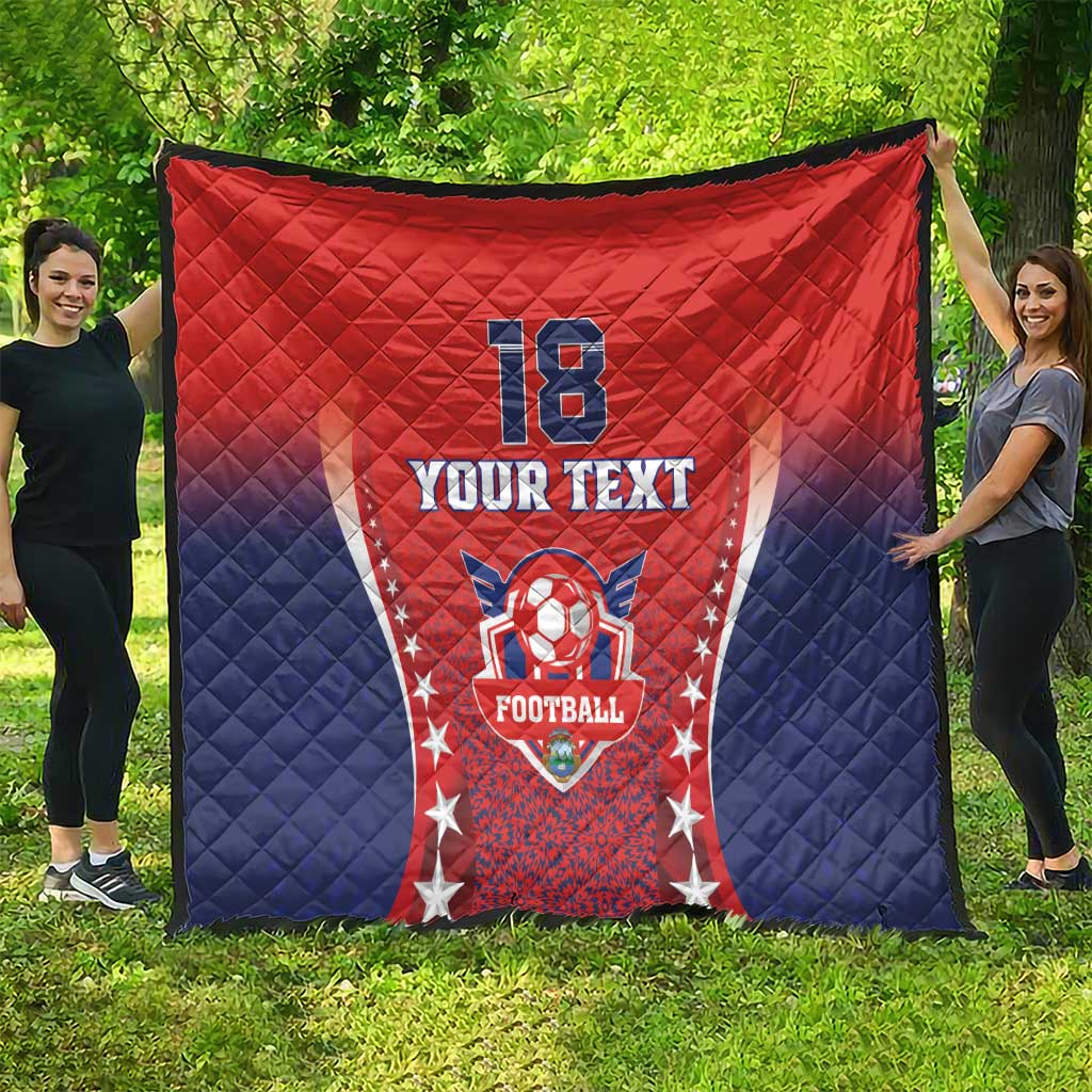 Custom Costa Rica Football Quilt Los Ticos Sporty Style - Wonder Print Shop