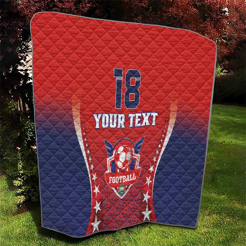 Custom Costa Rica Football Quilt Los Ticos Sporty Style - Wonder Print Shop