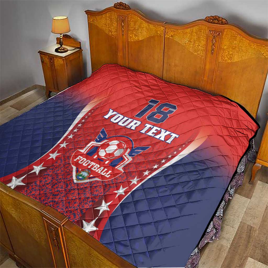 Custom Costa Rica Football Quilt Los Ticos Sporty Style - Wonder Print Shop