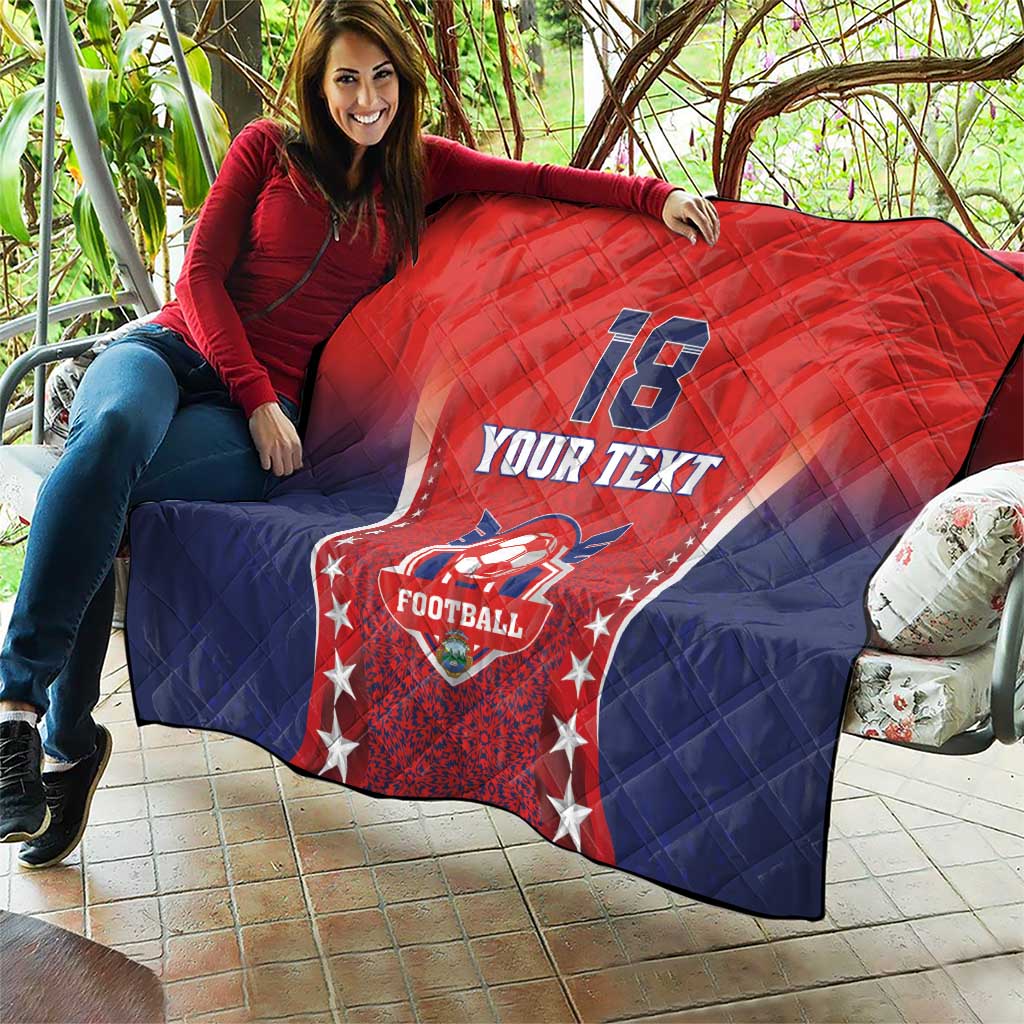Custom Costa Rica Football Quilt Los Ticos Sporty Style - Wonder Print Shop