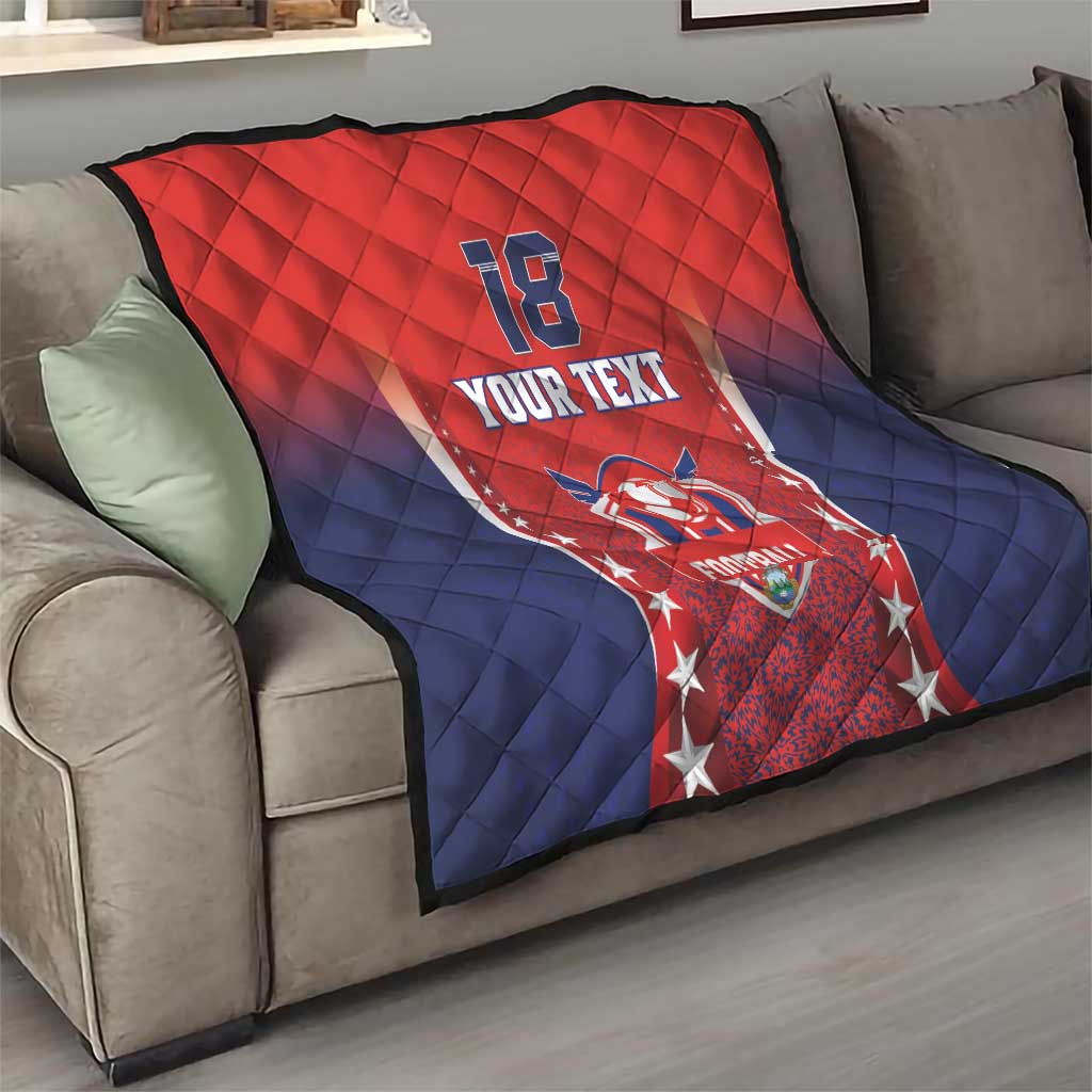 Custom Costa Rica Football Quilt Los Ticos Sporty Style - Wonder Print Shop