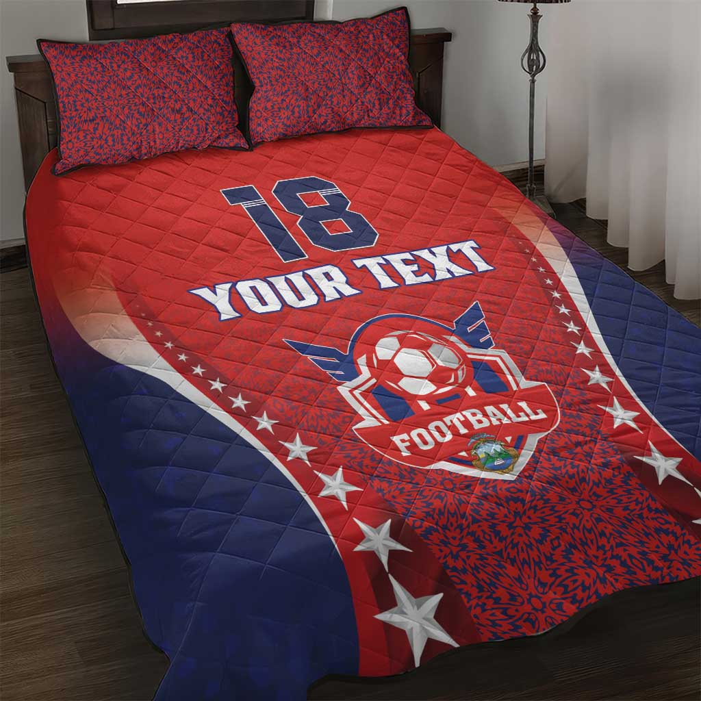 Custom Costa Rica Football Quilt Bed Set Los Ticos Sporty Style - Wonder Print Shop