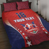 Custom Costa Rica Football Quilt Bed Set Los Ticos Sporty Style - Wonder Print Shop