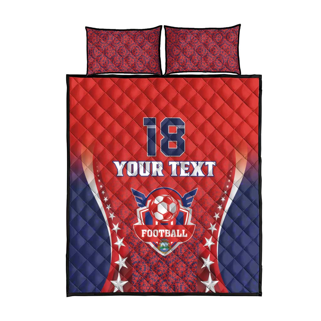 Custom Costa Rica Football Quilt Bed Set Los Ticos Sporty Style - Wonder Print Shop