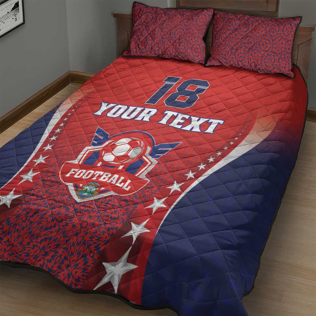 Custom Costa Rica Football Quilt Bed Set Los Ticos Sporty Style - Wonder Print Shop