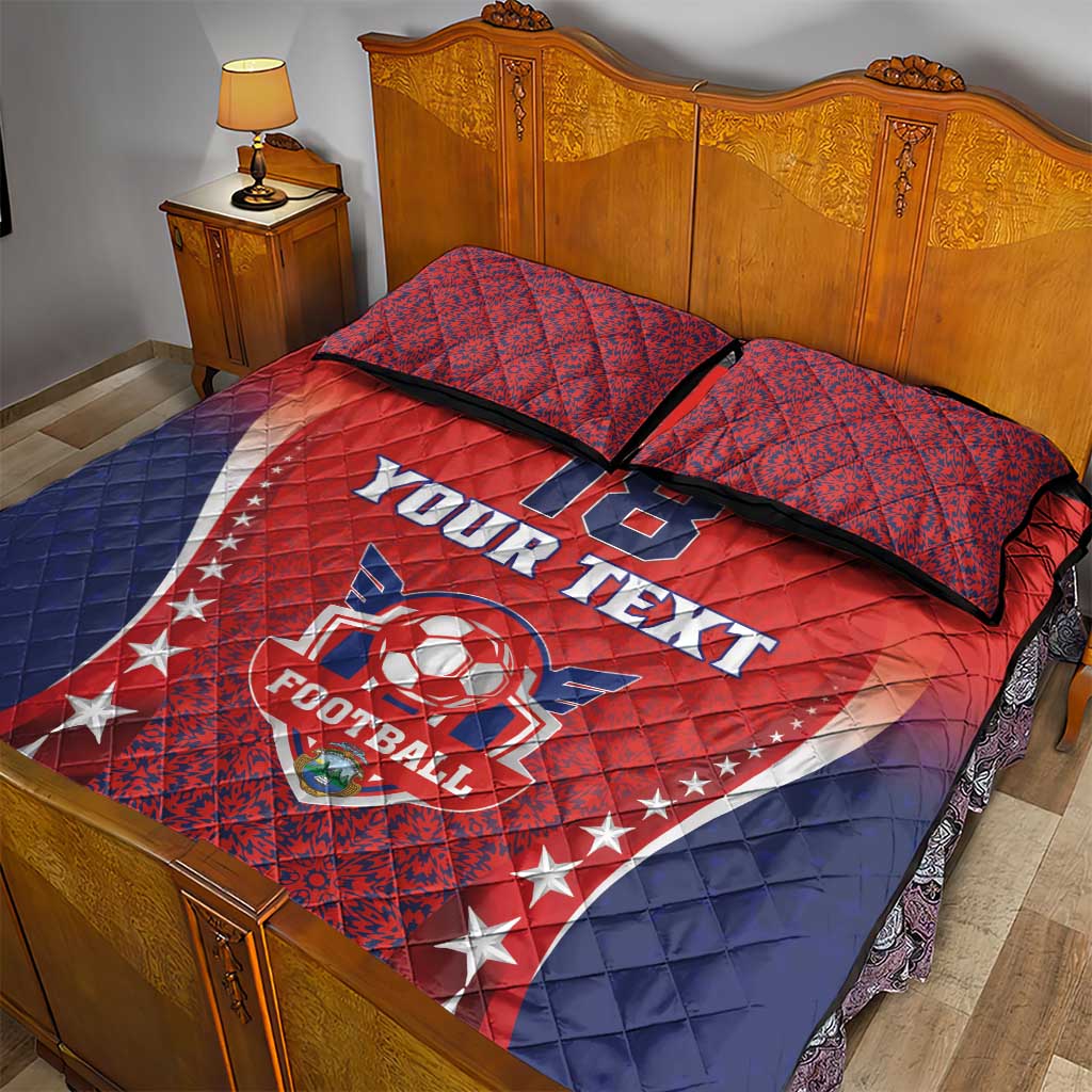 Custom Costa Rica Football Quilt Bed Set Los Ticos Sporty Style - Wonder Print Shop