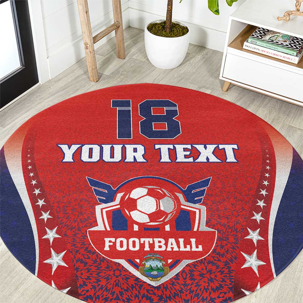 Custom Costa Rica Football Round Carpet Los Ticos Sporty Style - Wonder Print Shop