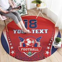 Custom Costa Rica Football Round Carpet Los Ticos Sporty Style - Wonder Print Shop