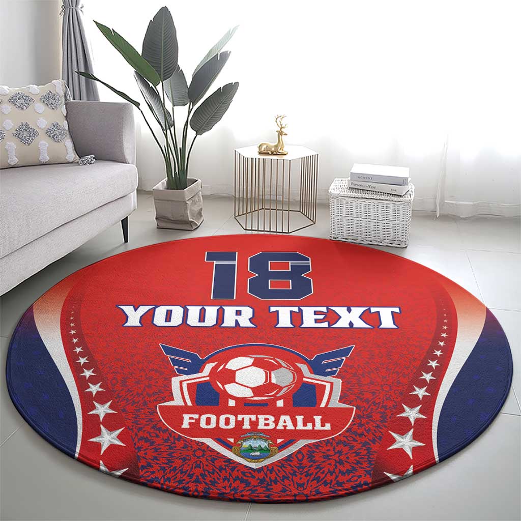 Custom Costa Rica Football Round Carpet Los Ticos Sporty Style - Wonder Print Shop