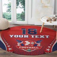 Custom Costa Rica Football Round Carpet Los Ticos Sporty Style - Wonder Print Shop
