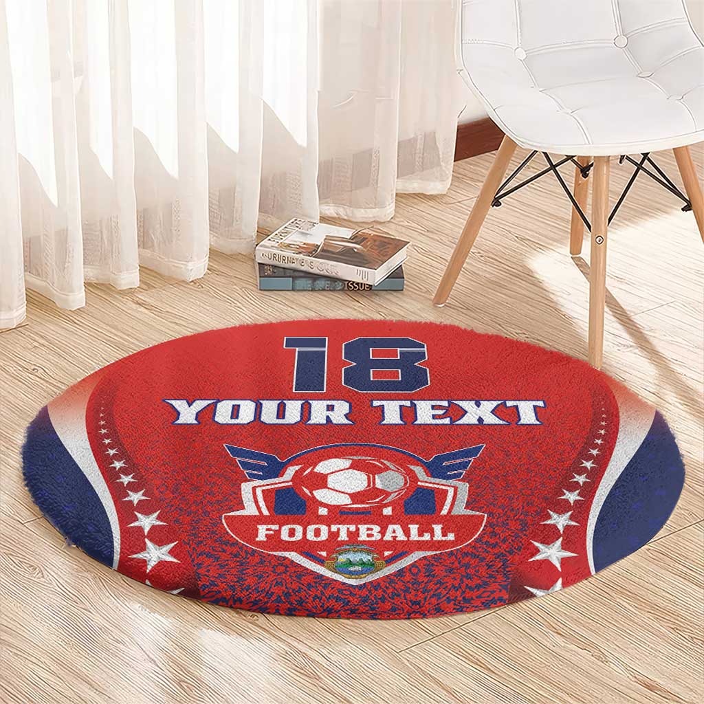 Custom Costa Rica Football Round Carpet Los Ticos Sporty Style - Wonder Print Shop